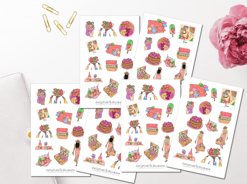 Girls Picnic Sticker Set